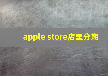 apple store店里分期